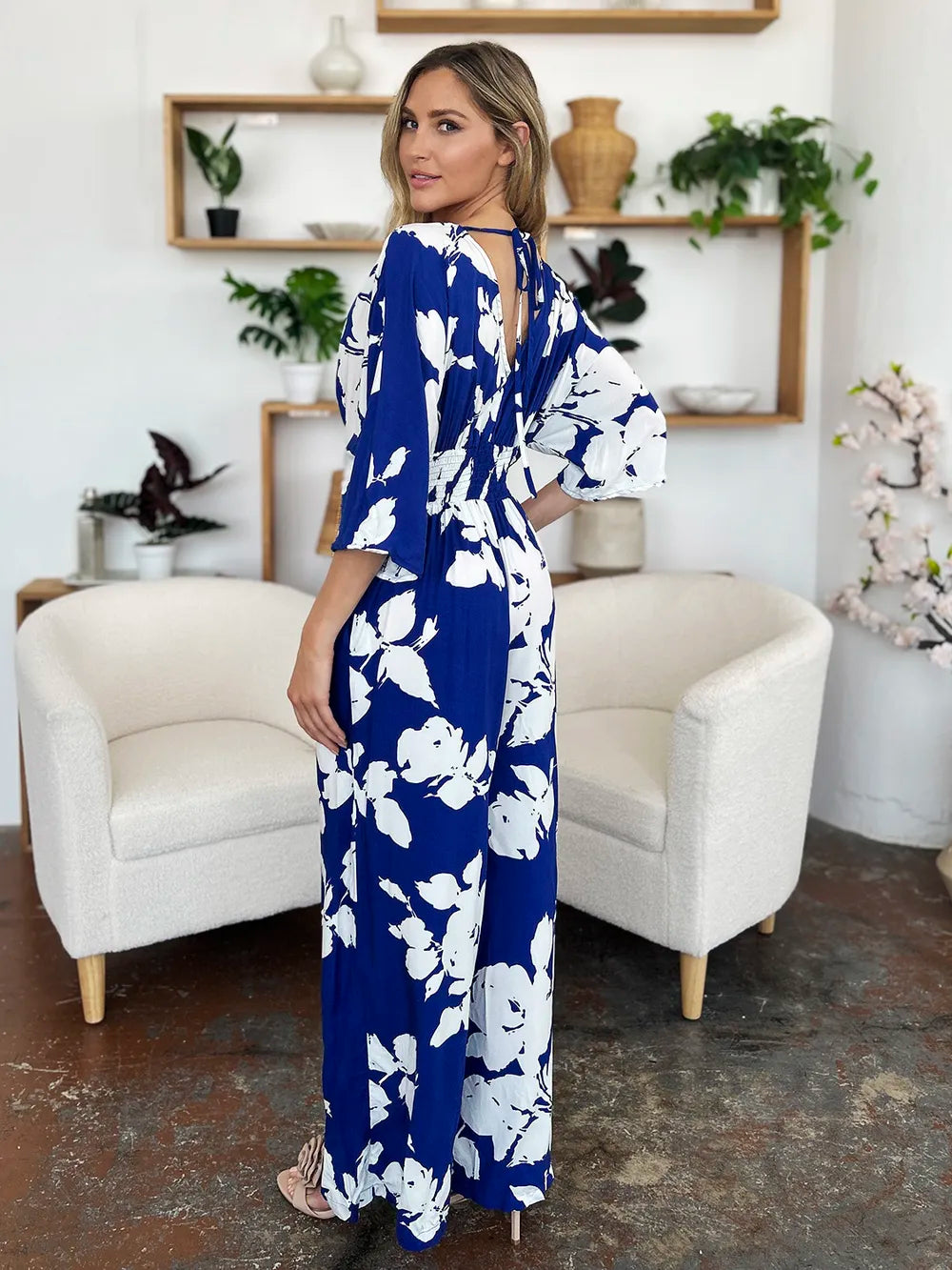 Double Take Full Size Printed Tie Back Wide Leg Jumpsuit 88e8e160-1bf5-427d-b8f1-c866c20e05bd-Max