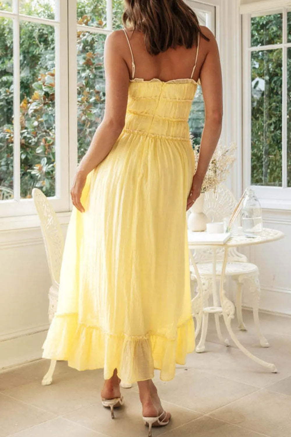 Frill Tied Front Midi Cami Dress 89038fdf-b46c-432f-a1cb-c60e3c6349b2-Max-Origin