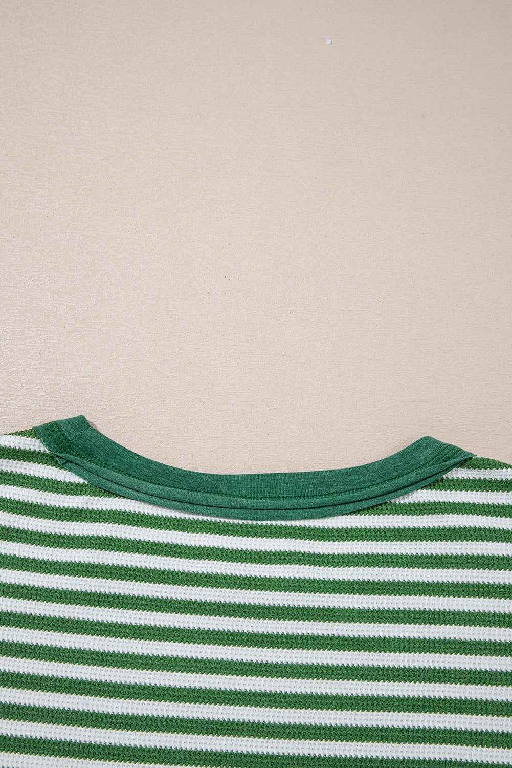Khaki Stripe Patchwork Knit Drop Shoulder Top 8a9fe9ab6f3e60b0