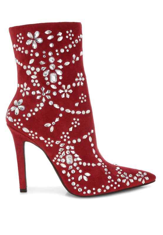 Dunari Diamante Embellished Microfiber Boots 8aa909b7-6262-4b58-948f-f5288c5eec55