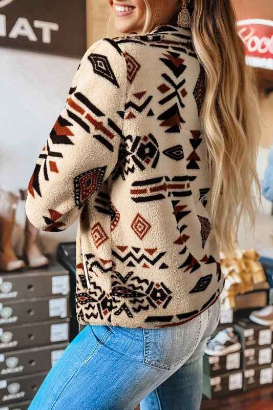 Western Aztec Fleece Half Zip Sweatshirt 8c1b7ebf-ba83-4a24-8aca-e0d94c914c37