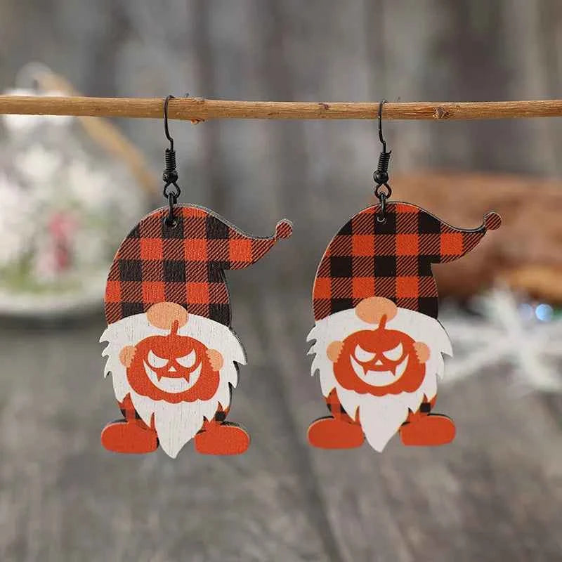 Wooden Dwarfs Pumpkin Dangle Earrings 8c378571-48d9-4943-b815-60861d271b03-Max