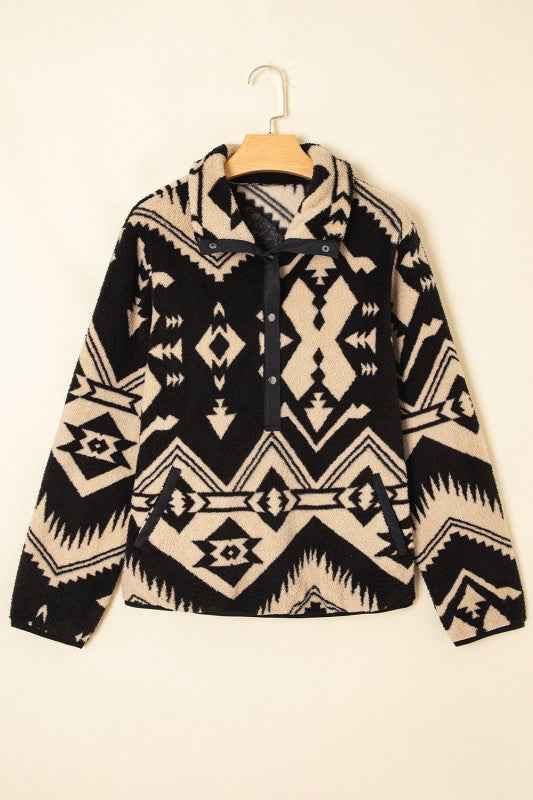 Western Aztec Fleece Half Zip Sweatshirt 8c4b3c06-2080-4291-8c11-bca5fcfb0e3d