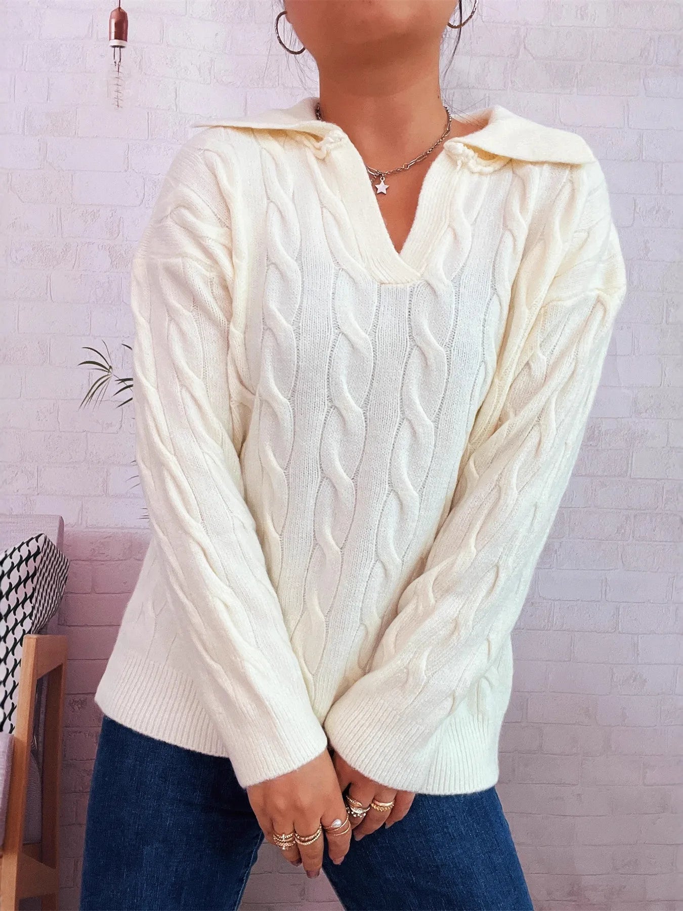 Cable Knit Johnny Collar Sweater 8c6a67a59c624d1fa5842488a7c7be88-Max-Origin