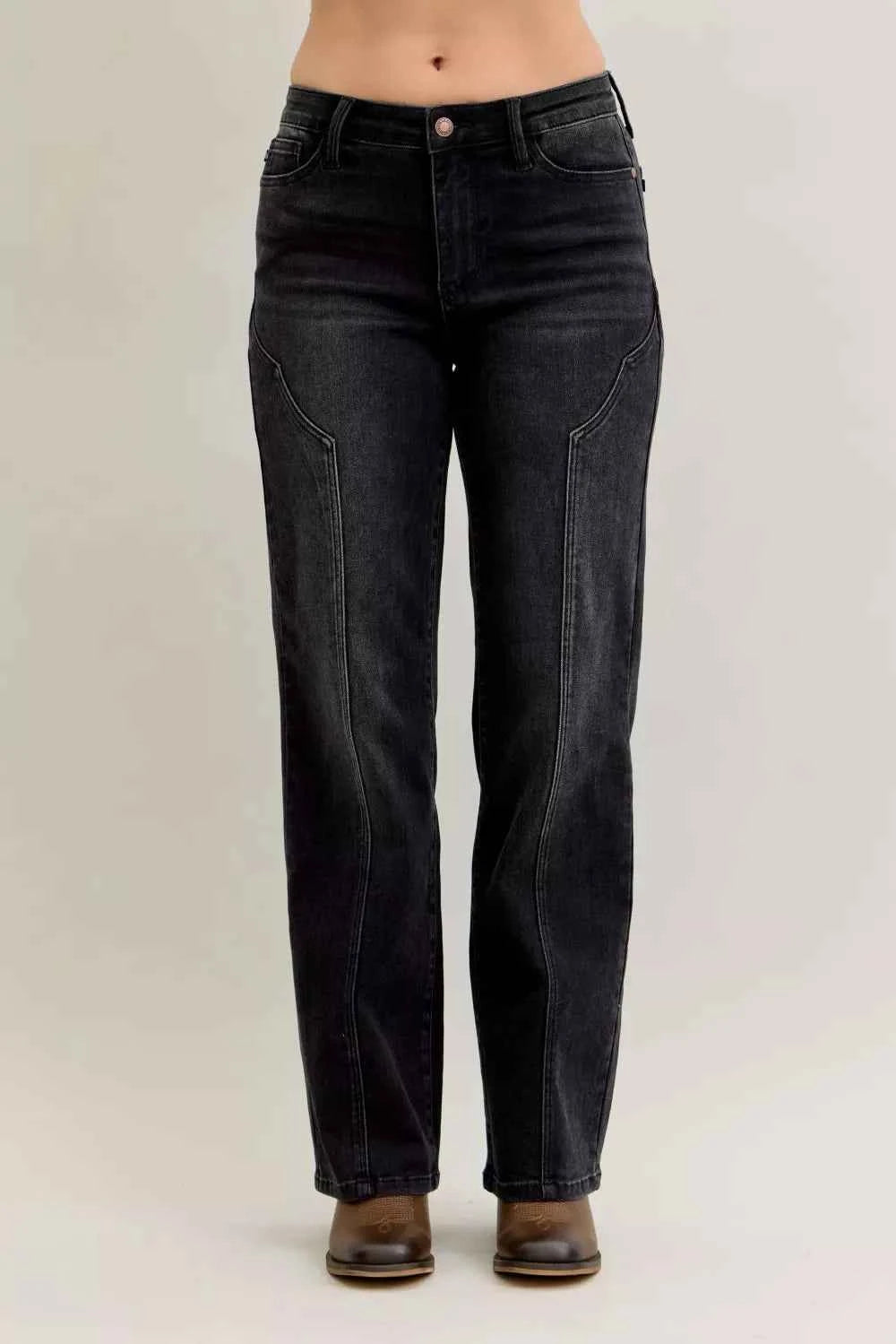 Judy Blue Mid Rise Straight Western Seam Detail Jeans BK 8d00ff60d74147a983e28f778ccd4ddc-Max-Origin