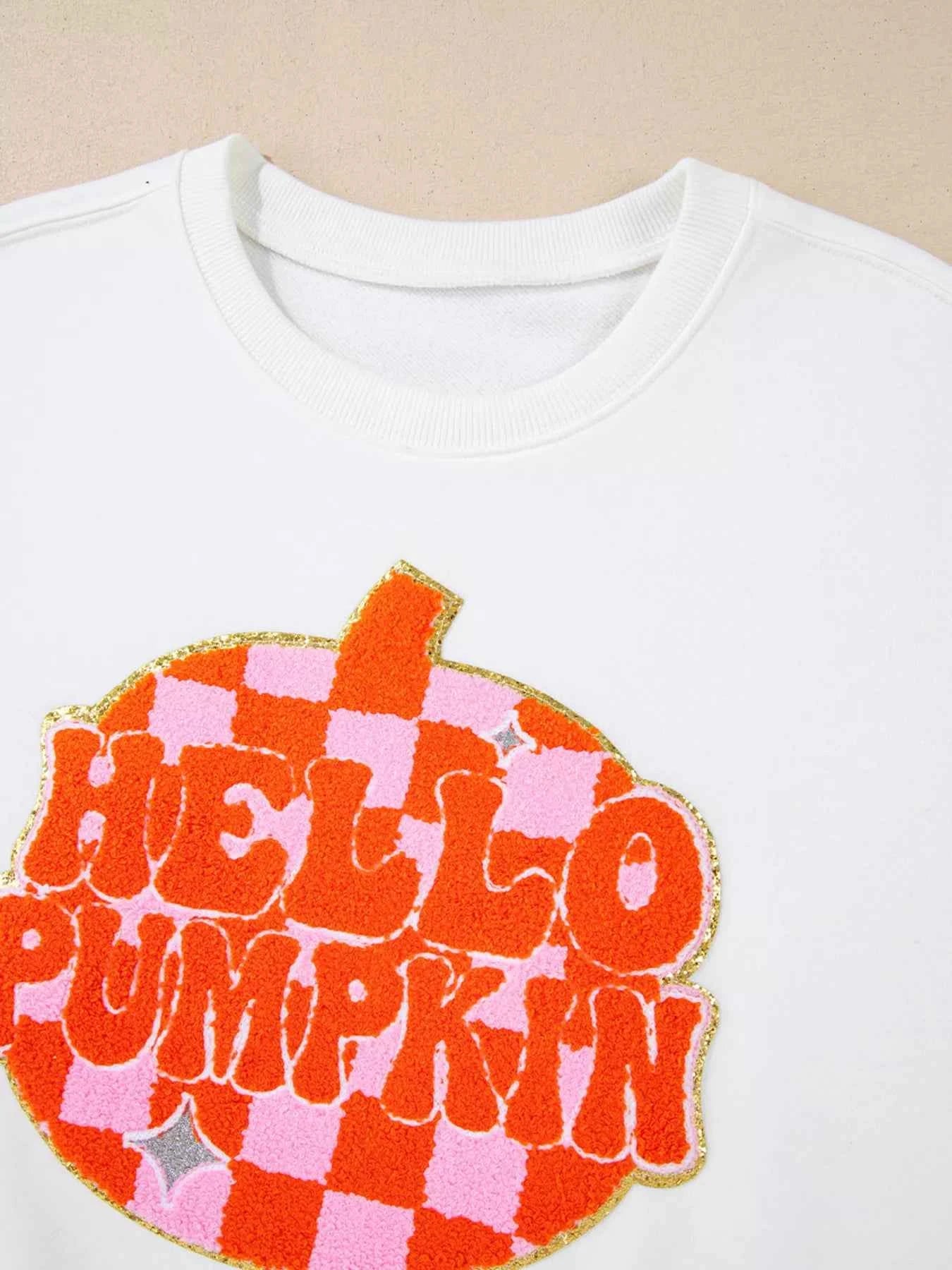Halloween Pumpkin Patched Pattern Long Sleeve Sweatshirt 8d136ffcb00e4fe6a782fde41e7fa4b1-Max-Origin