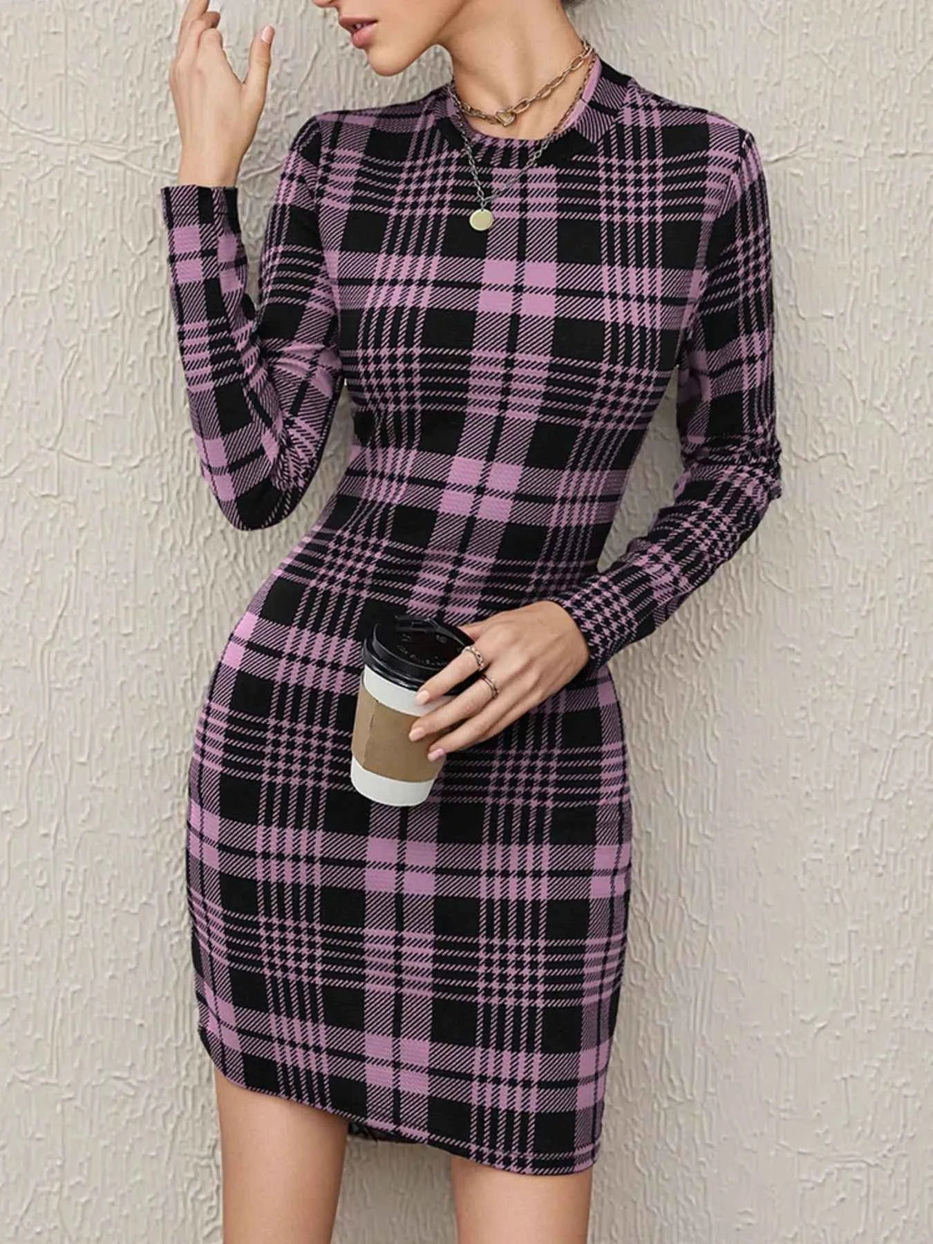 Long Sleeve Plaid Bodycon Mini Dress 8d9b83798a5b4de5b2c92c9e2e3089b6-Max-Origin
