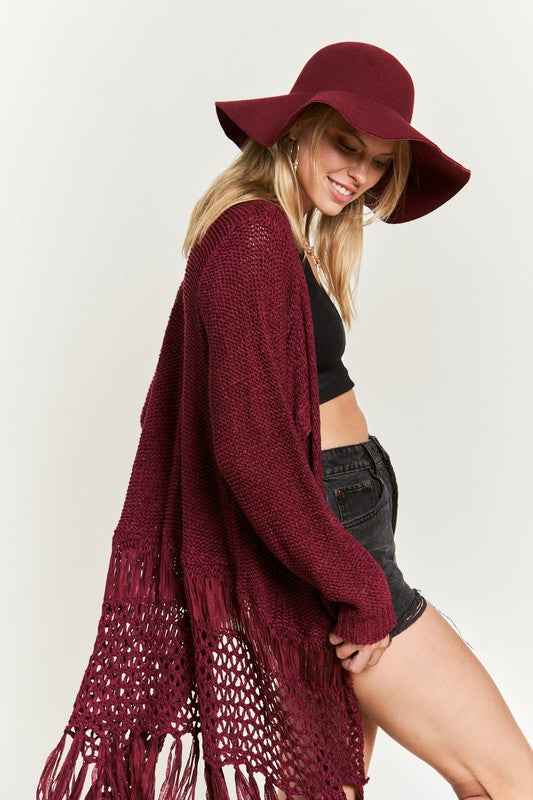 FRINGE KNIT CARDIGAN PLUS KRT1001 8d9cde71-4a30-41dc-b559-e36ac459c70b
