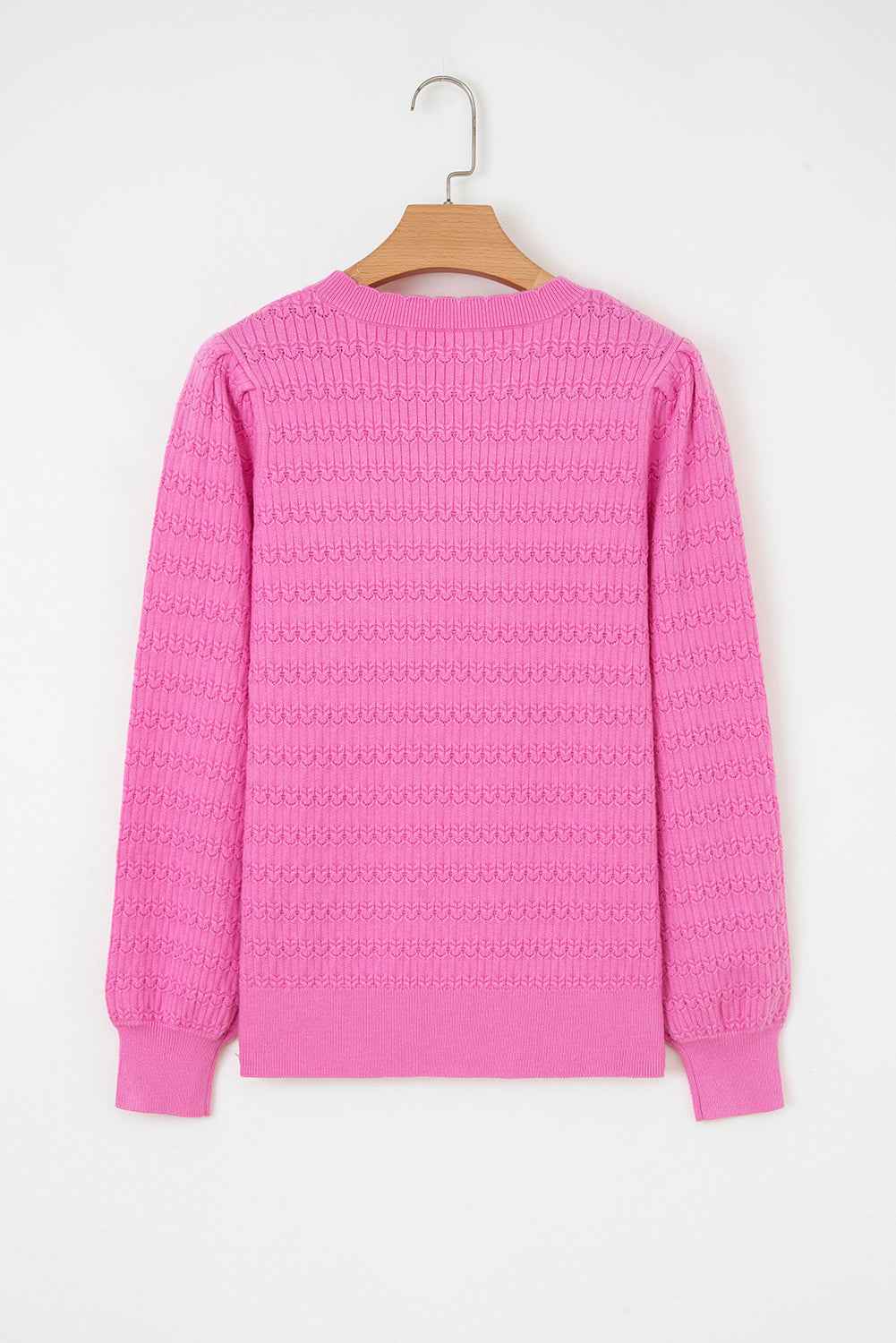 Sea Green Trendy Pattern Knit Ribbed Cuffs Crew Neck Sweater 8dbc3c34d90a4ea6