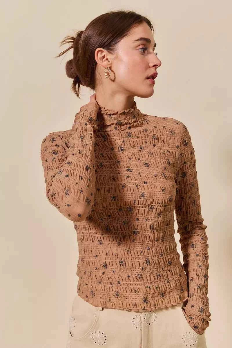 SO ME Floral Print Textured Long Sleeve Knit Top 8e5f039e145e41058bb6b0679144c1da-Max-Origin