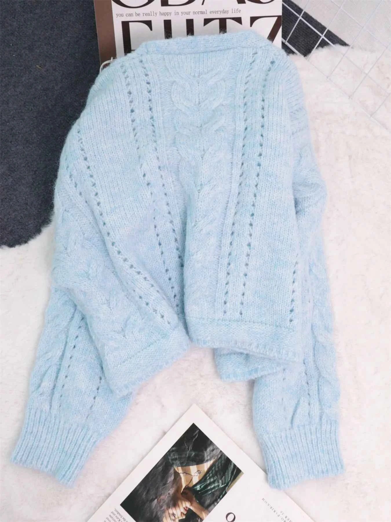 Cable Knit Button-Up Cardigan 8fc579c7946244cc9f448bf302398a14-Max-Origin