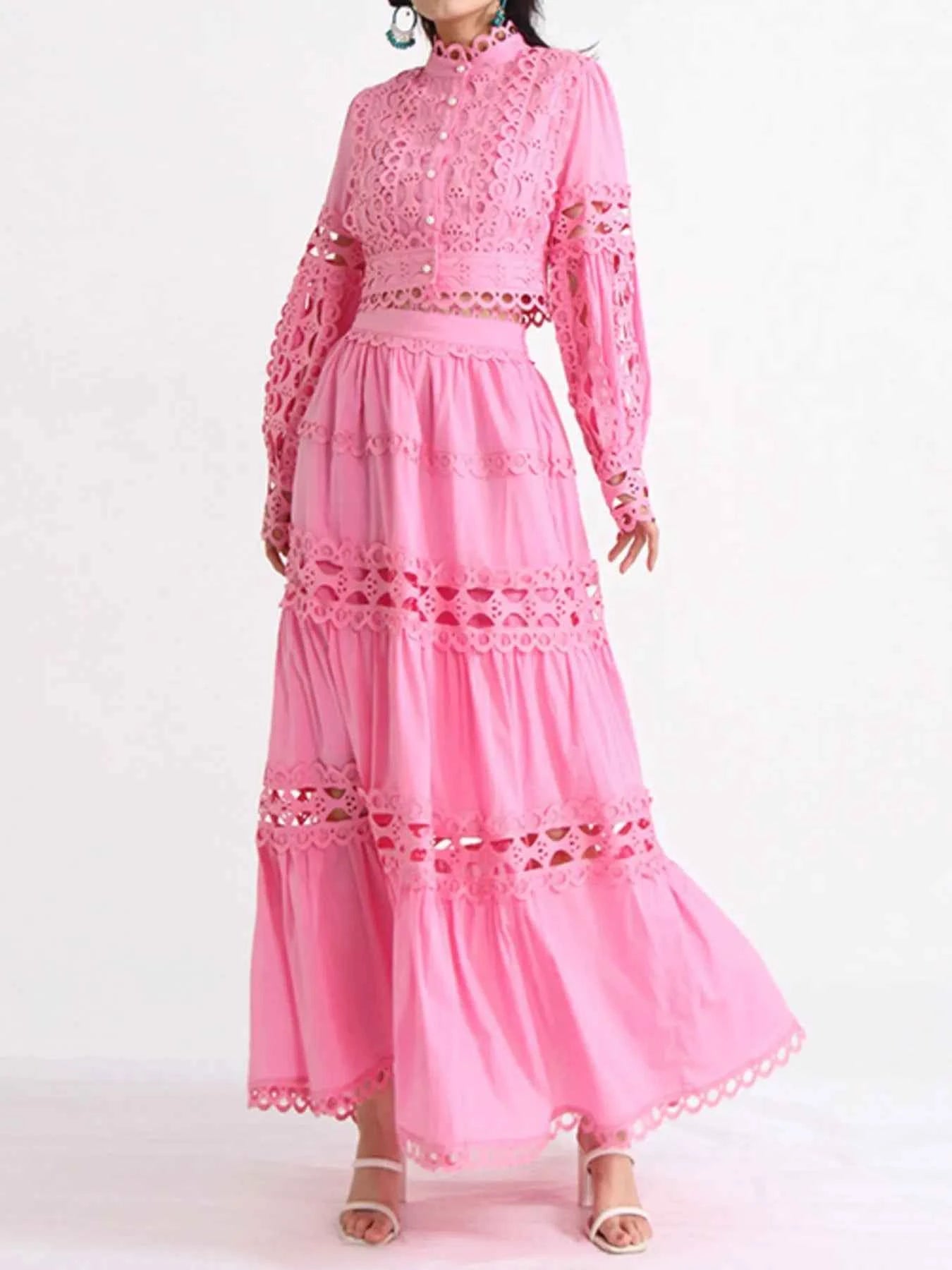 Lace Button Up Long Sleeve Top and Skirt Set 909ea512-9c6d-4d5b-ae42-2aba5901b7ba-Max-Origin