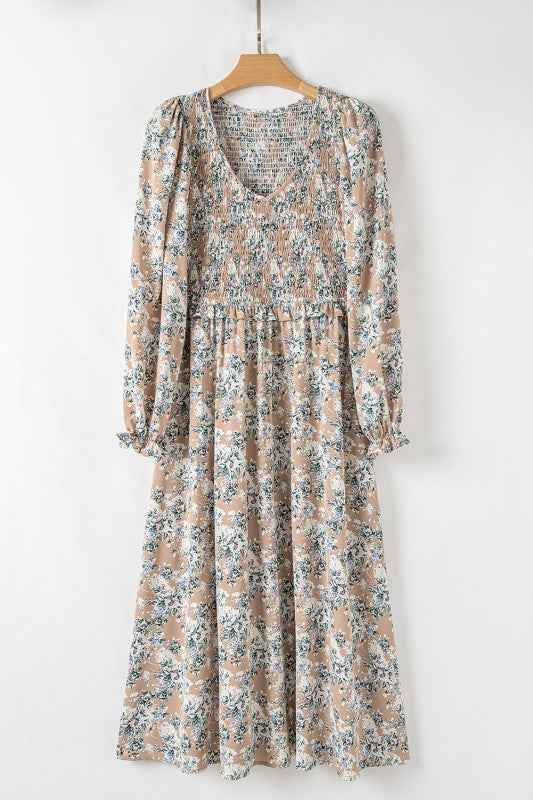 Floral Smocked Puff Sleeve Maxi Dress 90f13dcc-7ed0-458f-a14b-2baad434daab