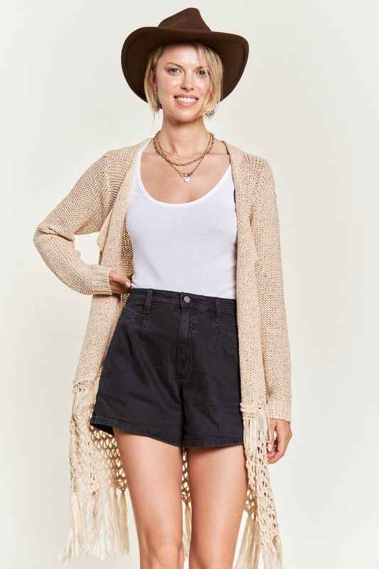 FRINGE KNIT CARDIGAN KRT1001 CREAM 914e7241-90d5-4b82-8955-0cac7b3ecb99