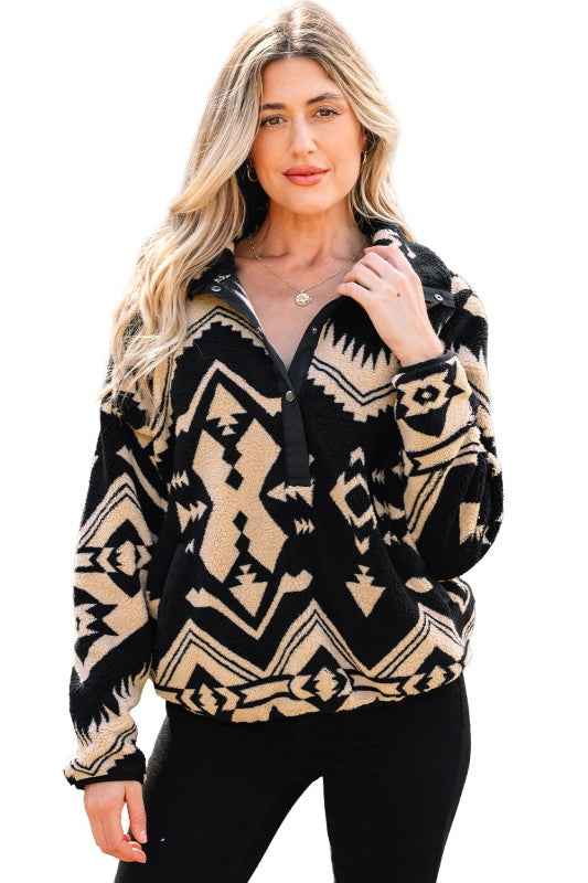 Western Aztec Fleece Half Zip Sweatshirt 918779ee-7d5b-411c-a322-0781512032e7