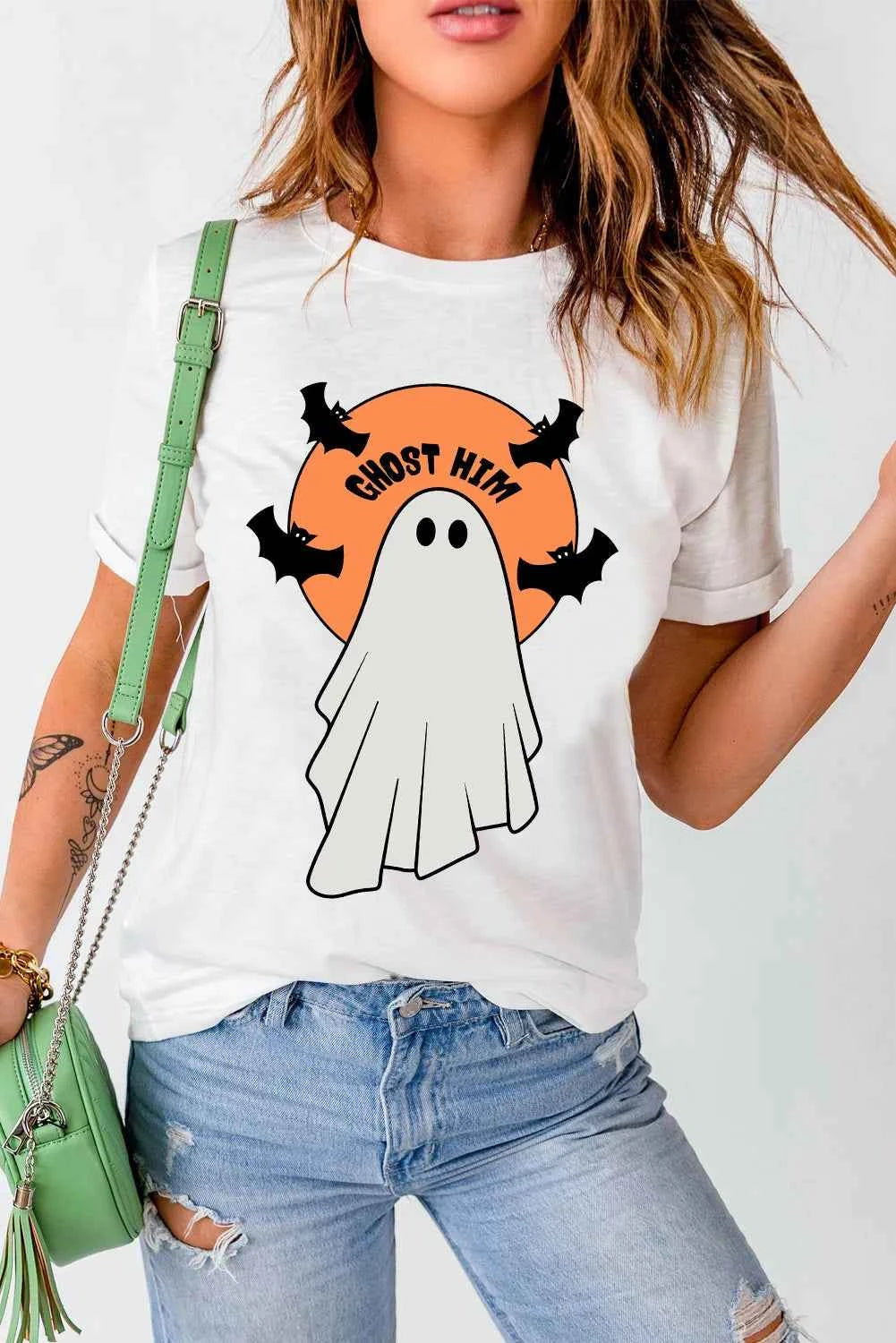 Full Size Ghost Round Neck Short Sleeve T-Shirt 91d4e228-6e91-49c6-b59b-be66bd8791f2-Max