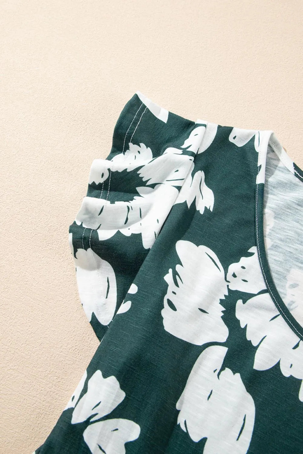 Floral Print Ruffle Sleeve Empire Waist Mini Dress 91ec4458-b188-49db-b89a-91b40a9028c7-Max-Origin