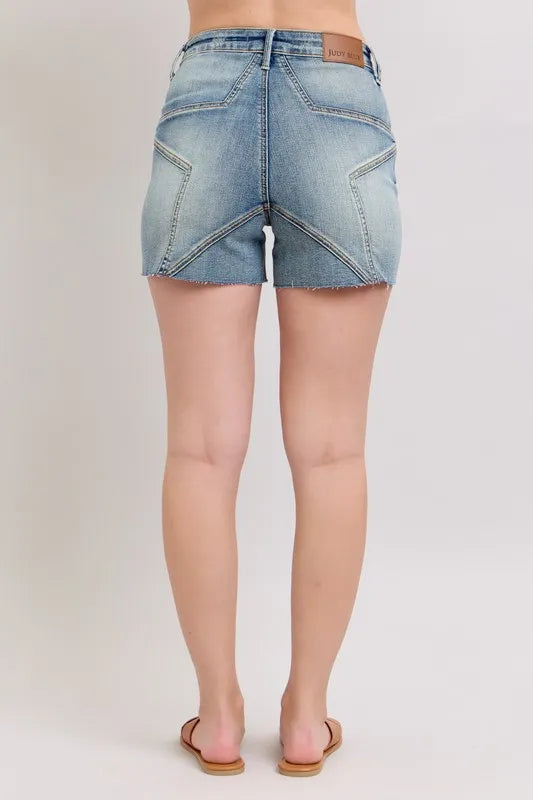 Judy Blue Full Size High Waist Star Seam Detail Denim Shorts Plus Size 9302cb6f438a417593e56f3c0b936b5e-Max-Origin