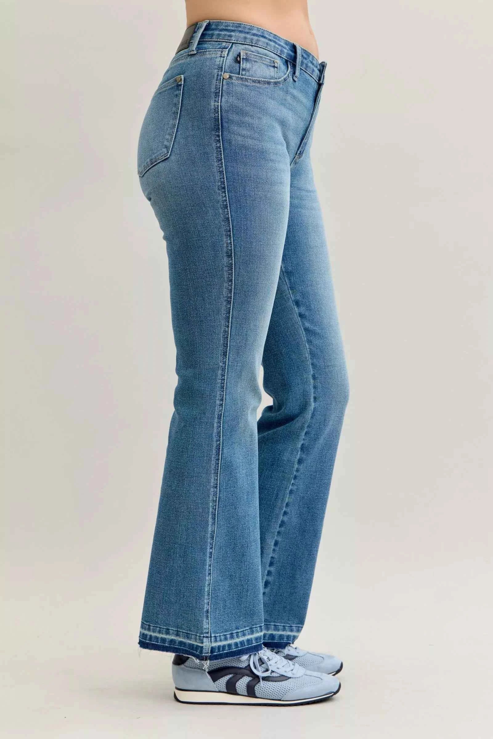 Judy Blue Full Size Mid Rise Slim Bootcut Tummy Control Release Hem Jeans Plus Size 936291fb-d546-4b93-89cc-4bb5f355cf29-Max-Origin