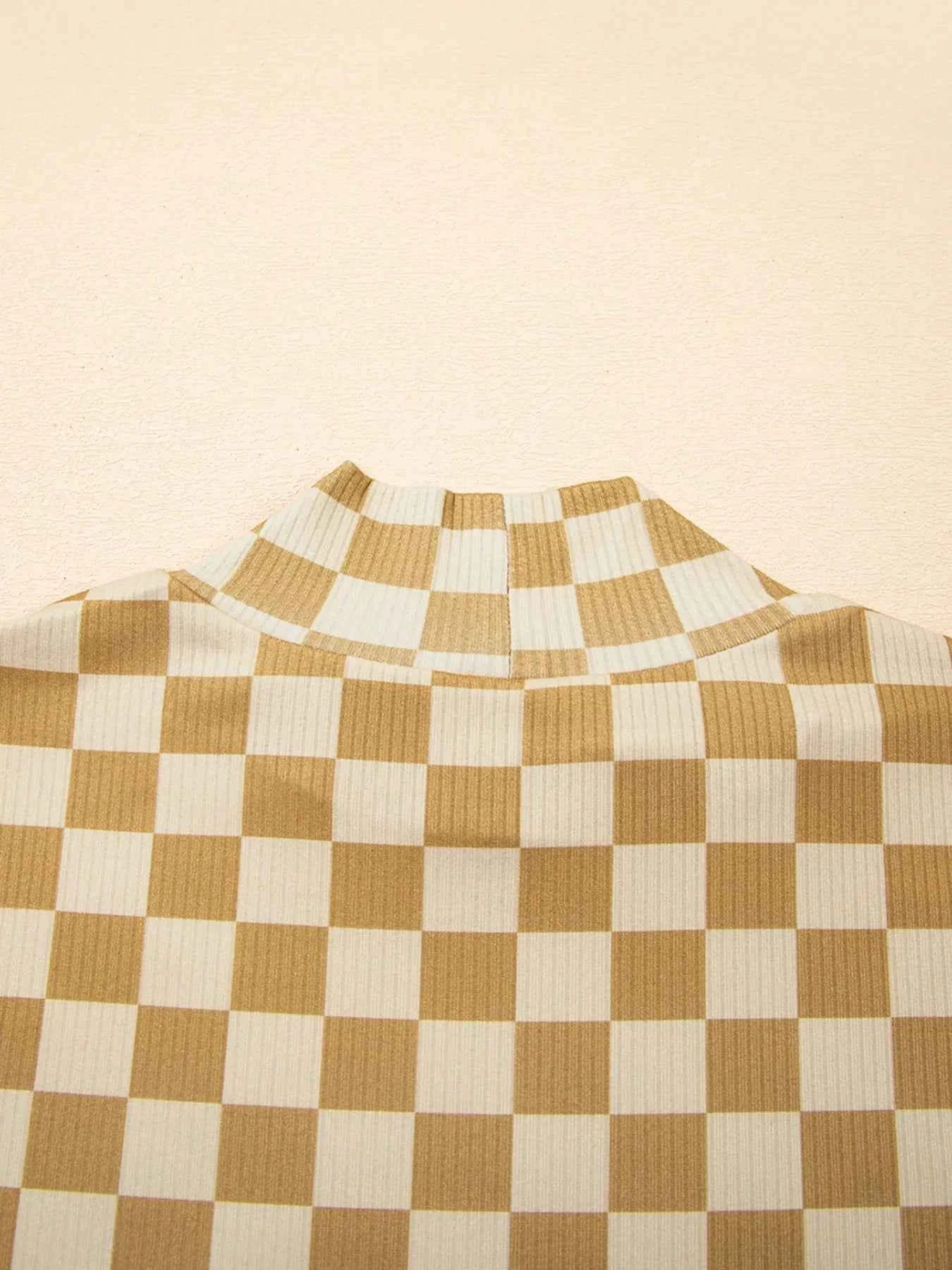 Check Pattern Turtleneck Slim Long Sleeve Tee 93ff5a9ae051469db2e7b9f5c99782ed-Max-Origin