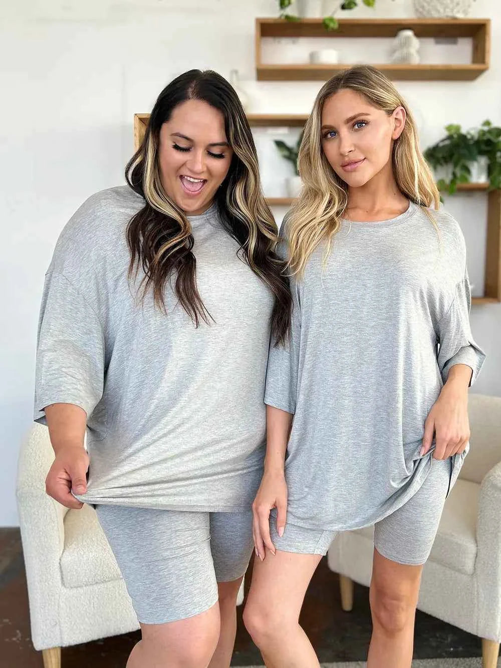 Basic Bae Bamboo Full Size Round Neck Drop Shoulder T-Shirt and Shorts Set 949337d0-d464-4bf1-a81f-fa22c3cf98f3-Max