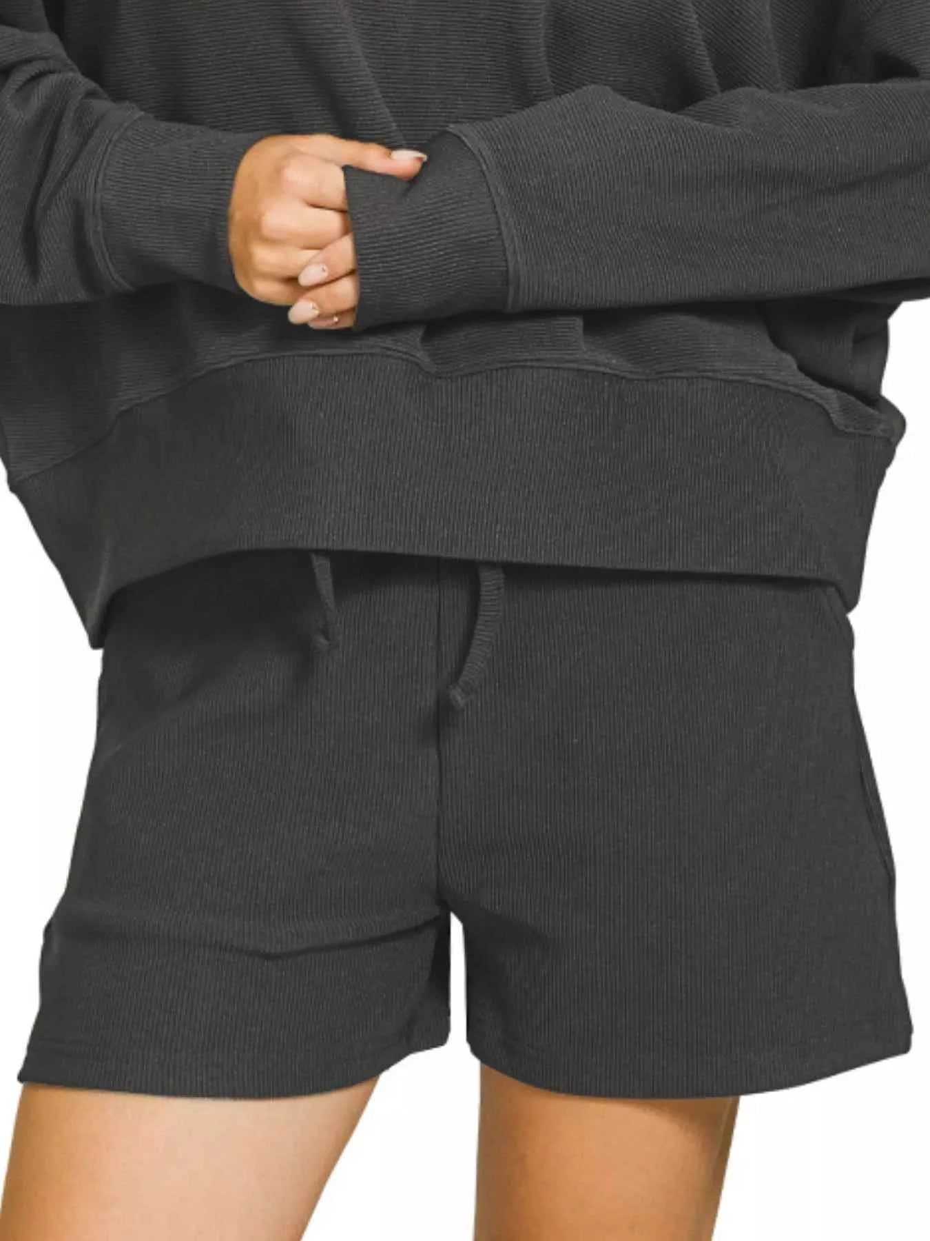 Zenana Ribbed Round Neck Pullover and Shorts Set 964cdb8b-6529-4bb3-b8e6-aa279e795c9c-Max-Origin