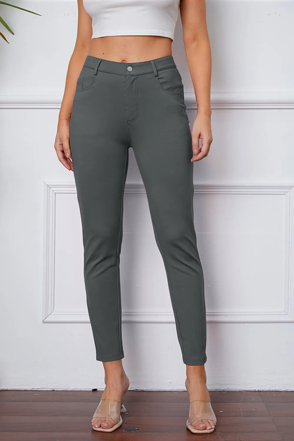 StretchyStitch Pants by Basic Bae Dark Gray 9701181f-a893-4b8c-bac5-6360b4d4aad5-Max