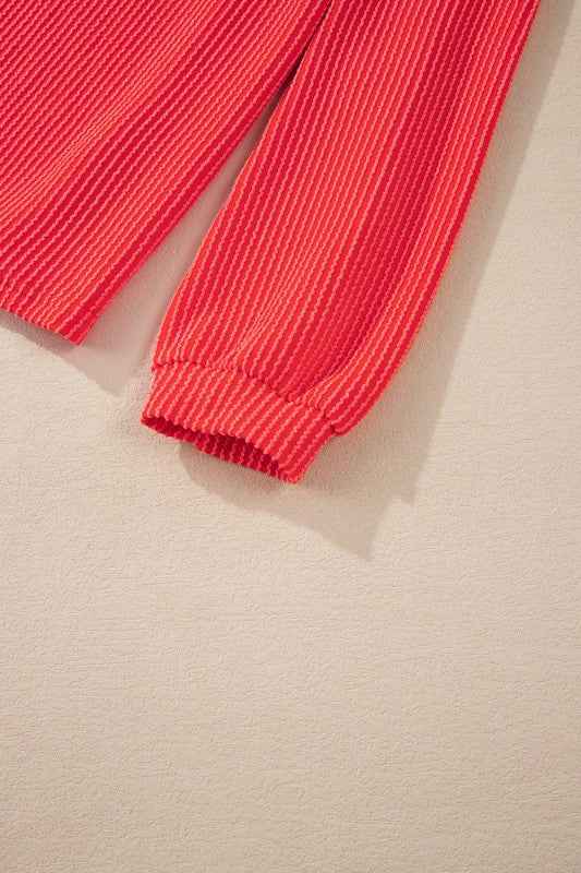 Corded Knit Long Sleeve Top and Shorts Set 976b9dbd-53b1-4155-9d06-8d19cc510c65