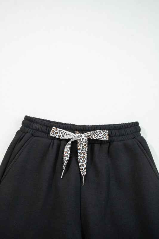 Leopard Drawstring Fleece Lined Elastic Waist Pant 996c7946-fa38-4b48-9257-6527d607999d