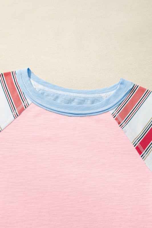 Stripe Patchwork Reverse Seam Long Sleeve Top 9ad81e3b-6119-4b0e-b8cb-4997a645bfa4