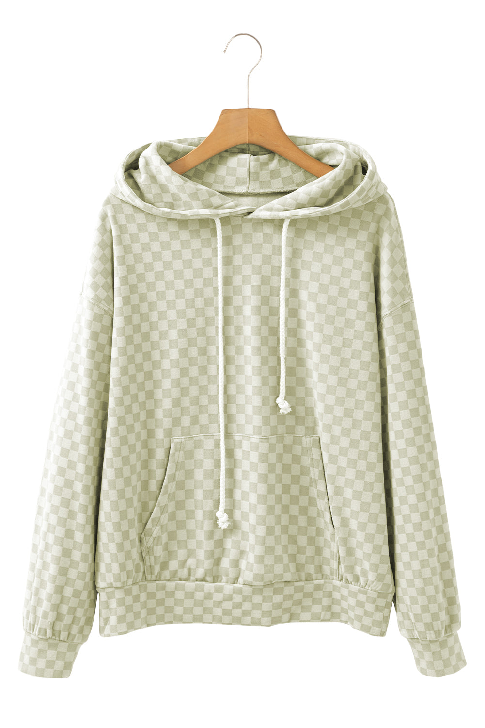 Green Checkered Kangaroo Pocket Hoodie 9b938ded2b18d0f4