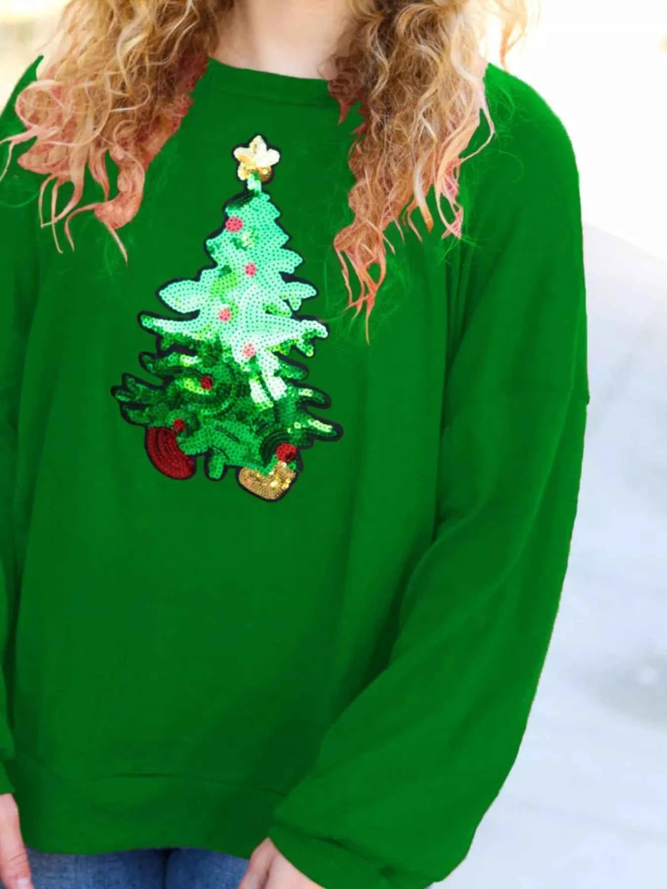 Christmas Tree Sequin Long Sleeve Sweatshirt 9e421f41-1f40-438c-8887-da3105cdb8b1-Max-Origin