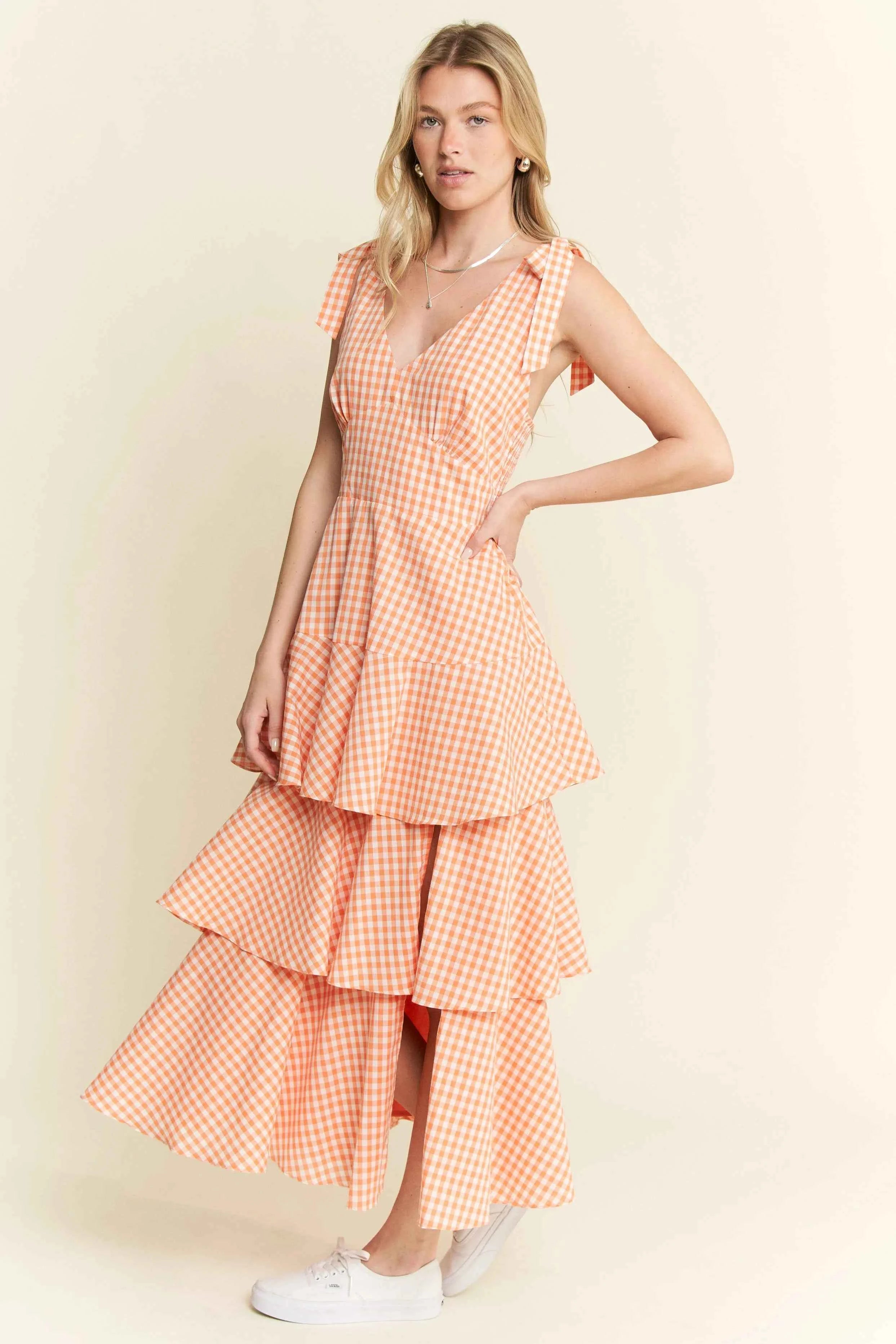 Jade By Jane Sleeveless Gingham Print Tiered Midi Dress 9ede5c3051c7462193047cf19ea2656c-Max-Origin