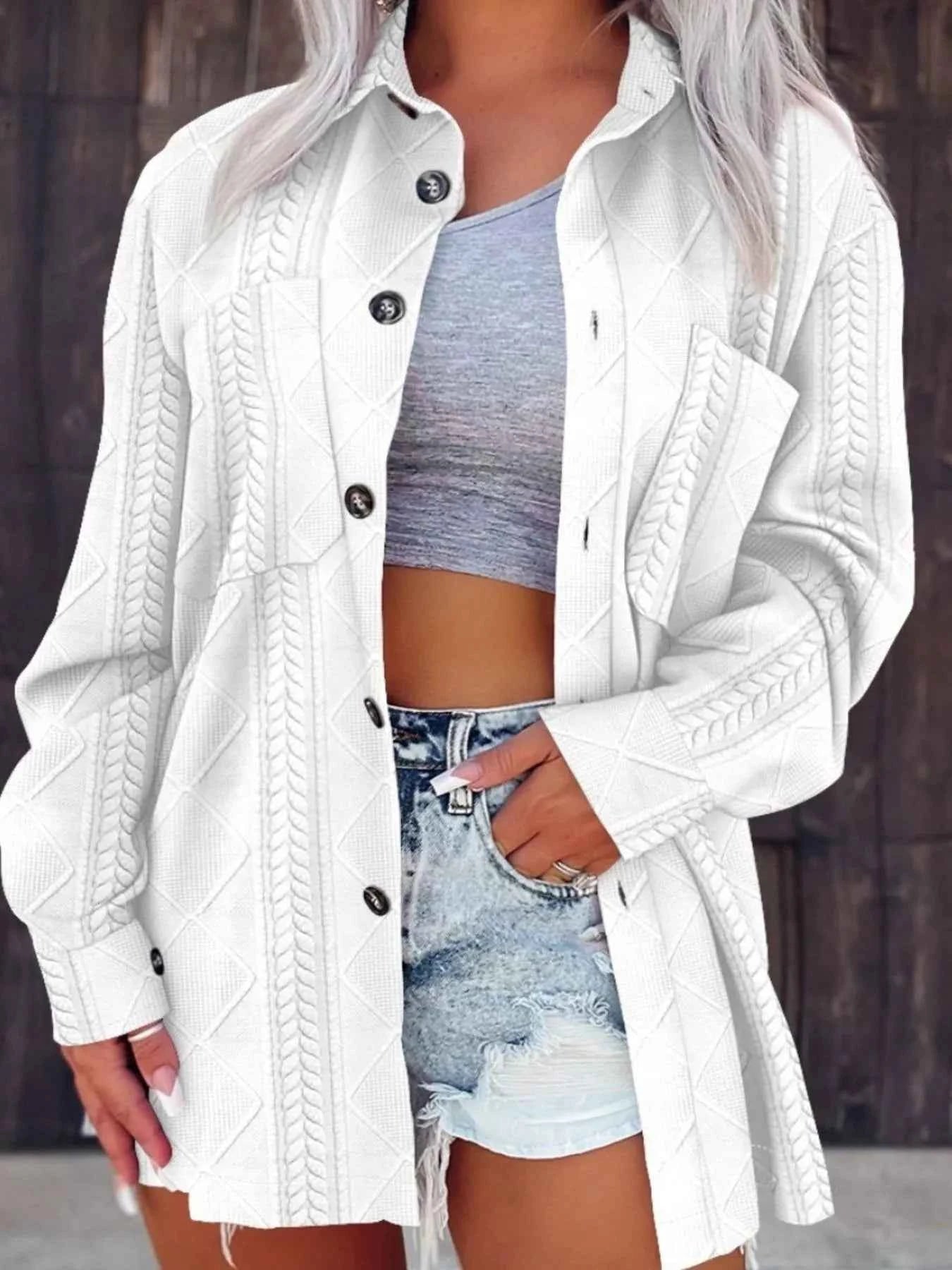 Button Up Long Sleeve Knit Outerwear White 9f45af14-8791-4b37-8c46-2a27fd51c253-Max-Origin