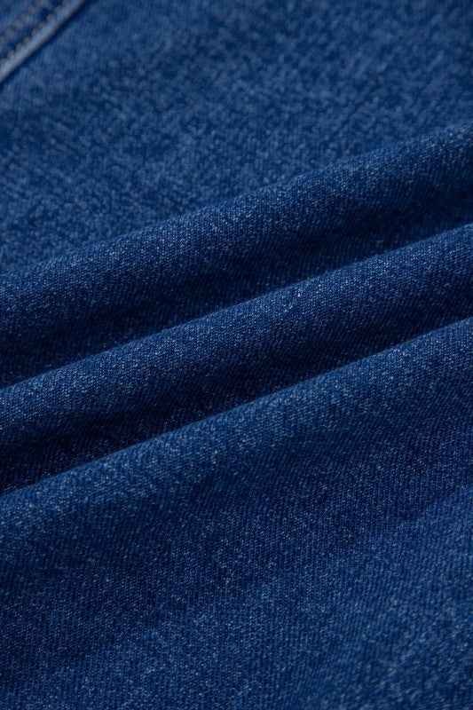 Wash Denim Straight Cut Pocketed Jacket a0b46e21-84fc-481e-ae7a-efaca3e200dc