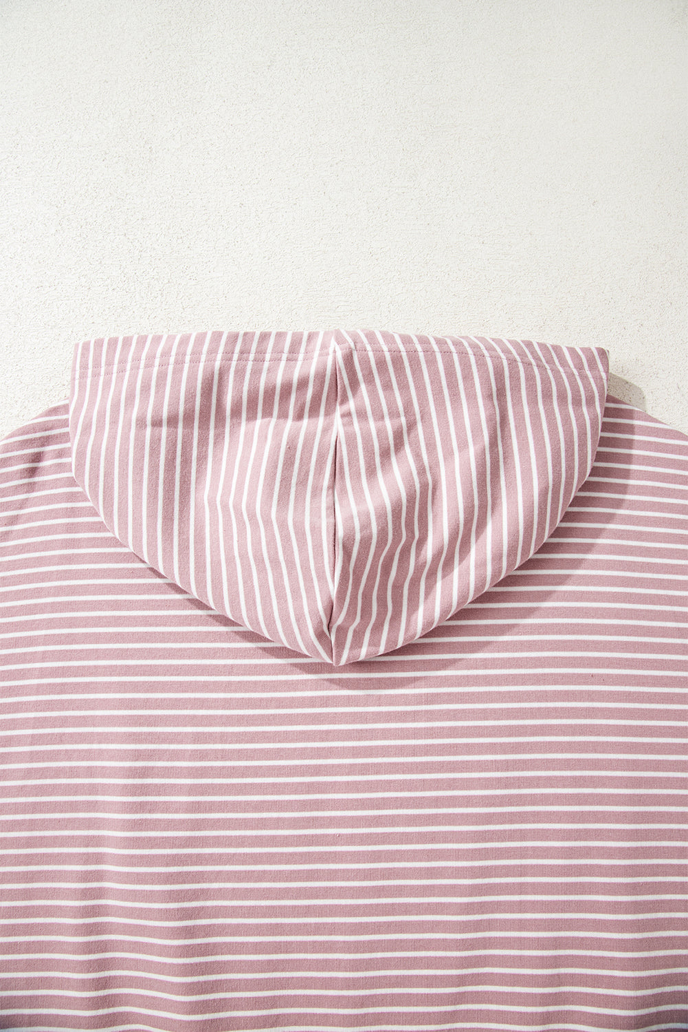 Rose Stripe Thumbhole Side Slits Drop Shoulder Loose Fit Hoodie a0cc7f19290ff5f7