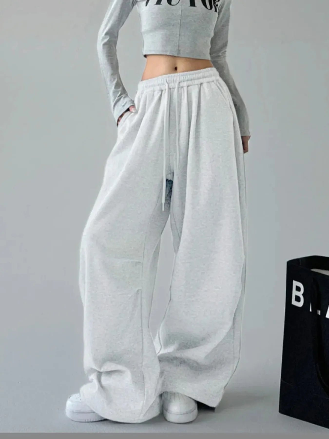 Oversized Wide Leg Drawstring Pants White a18f8a6fb16c4dd7b926f4072bc2c809-Max-Origin
