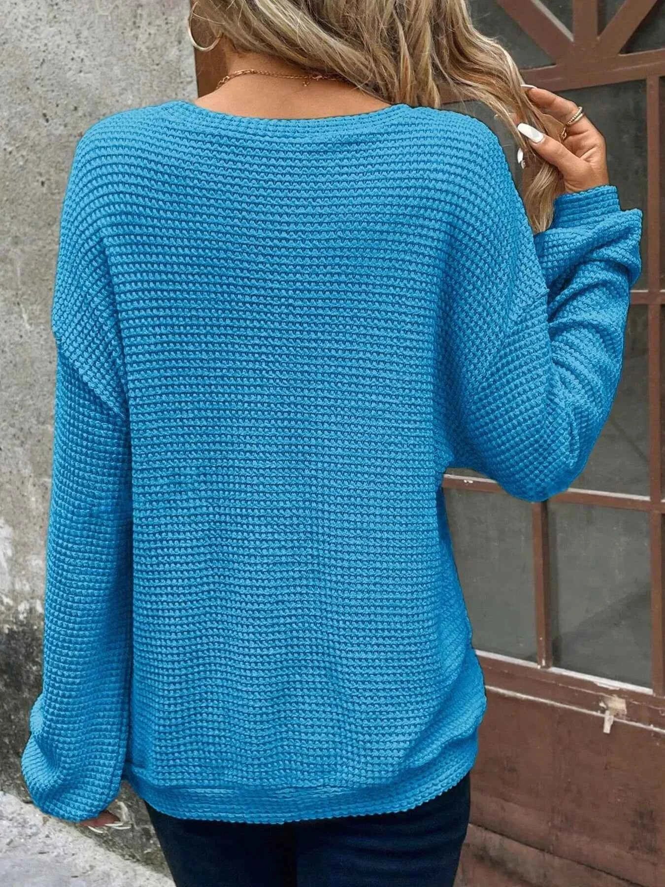 Plus Size Relaxed Fit Waffle Knit Round Neck T-Shirt a1beb8dd390945418748caadf2c927b6-Max-Origin