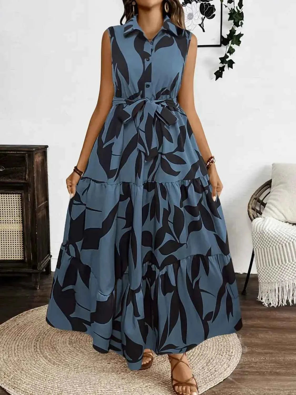 Printed Tie Waist Sleeveless Maxi Dress a1cfb12a-9aa0-4ca7-aef7-1a05514c250a-Max-Origin