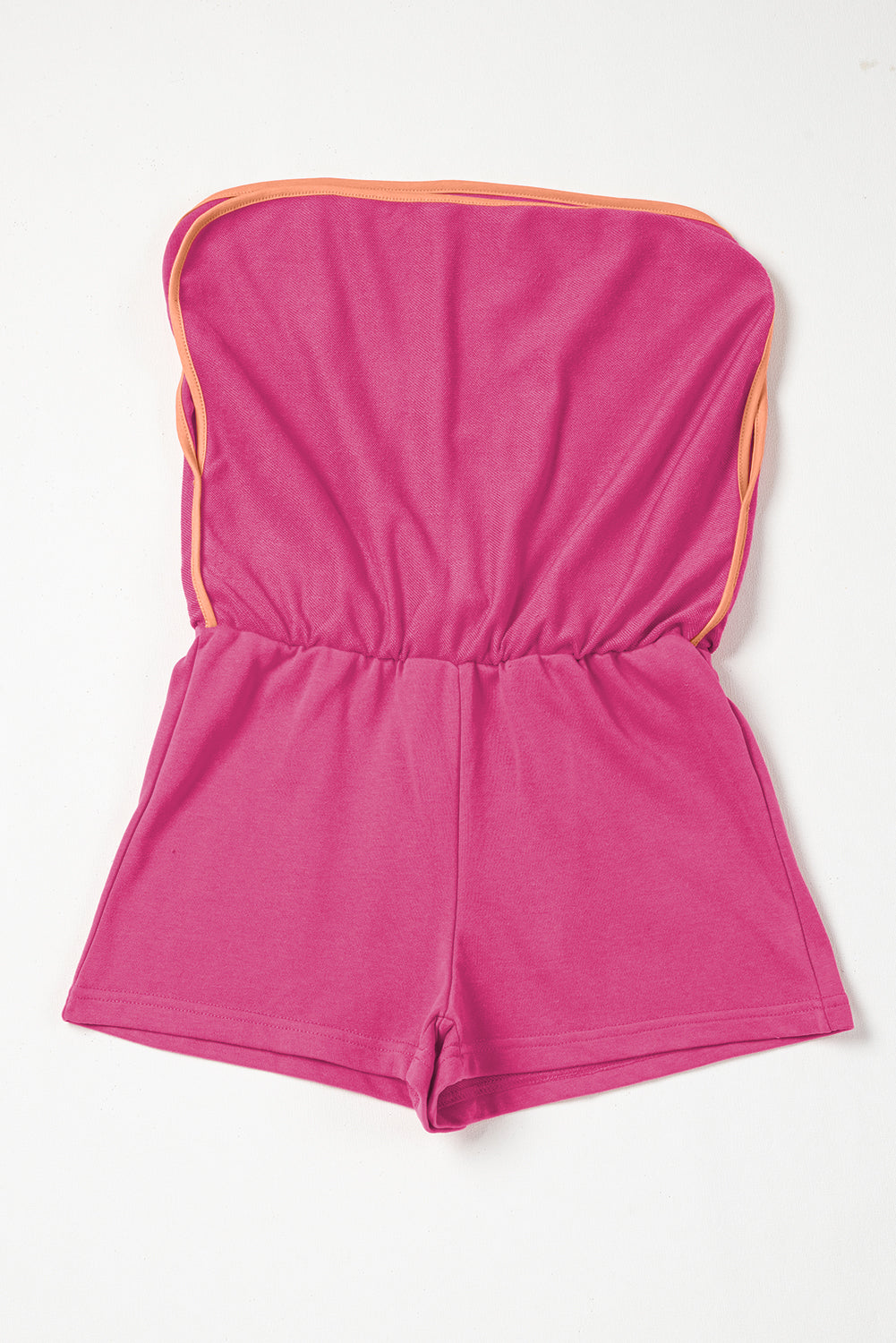 Rose Red Contrast Trim Loose Pullover and Lace-up Waist Shorts Set a2e8c1910db604ff