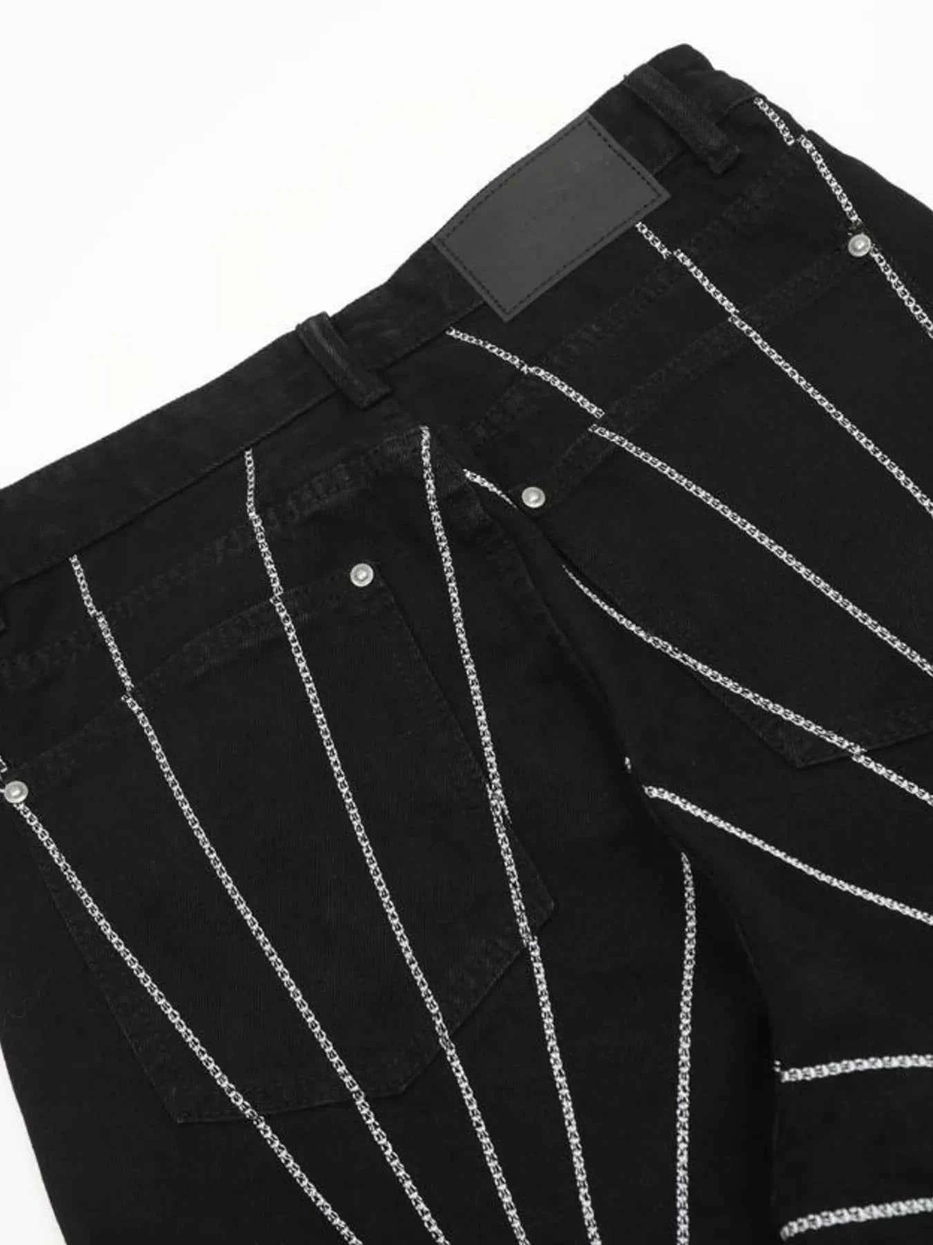 Men's Spider Web Embroidered Flared Jeans a3653ed2f6fc4a85a639581d433d4143-Max-Origin