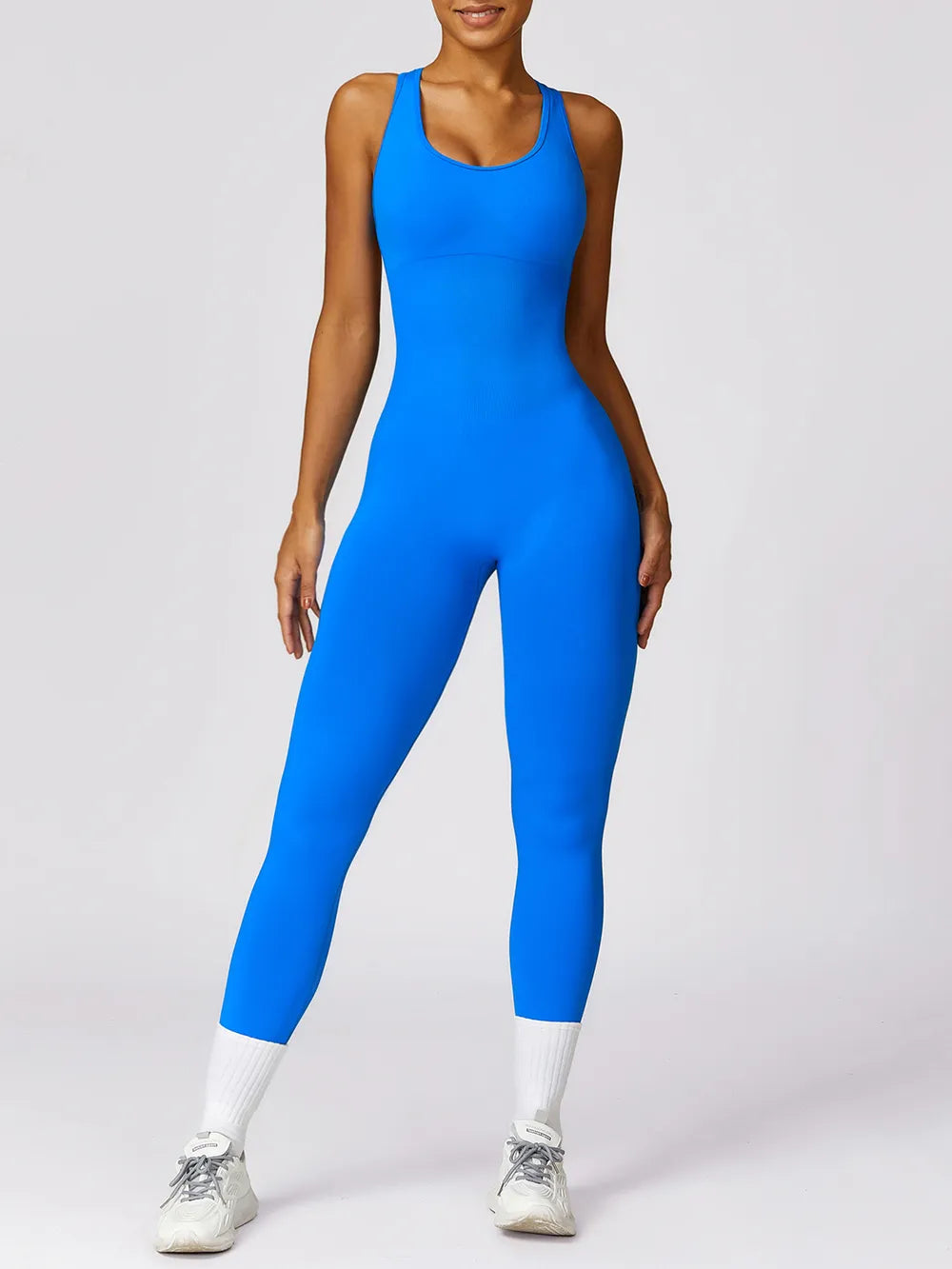 Cutout Racerback Active Jumpsuit Sky Blue a3ee1333-8190-4664-9915-879dc4dc14ec-Max
