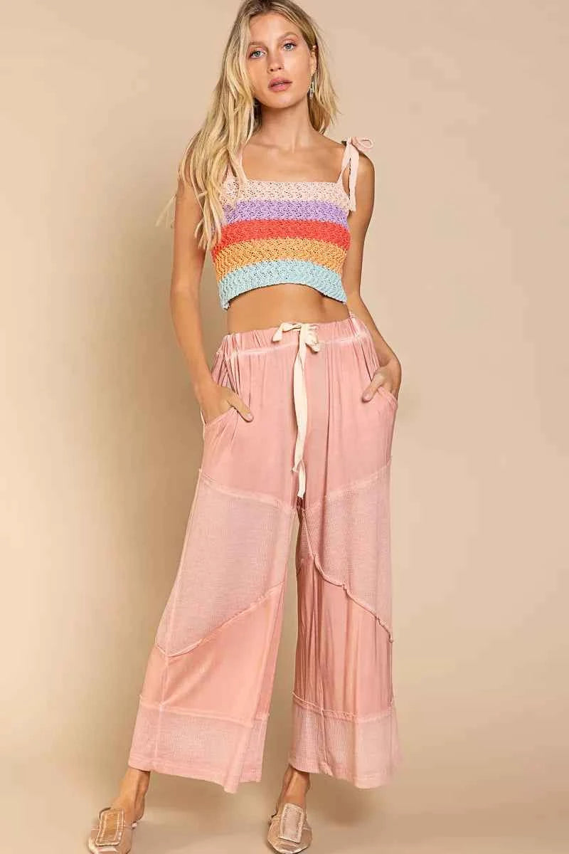 POL Elastic Waistband Wide Leg Pants with Drawstring a40576a5-8e16-4063-a9fb-8ec8773f8057-Max-Origin