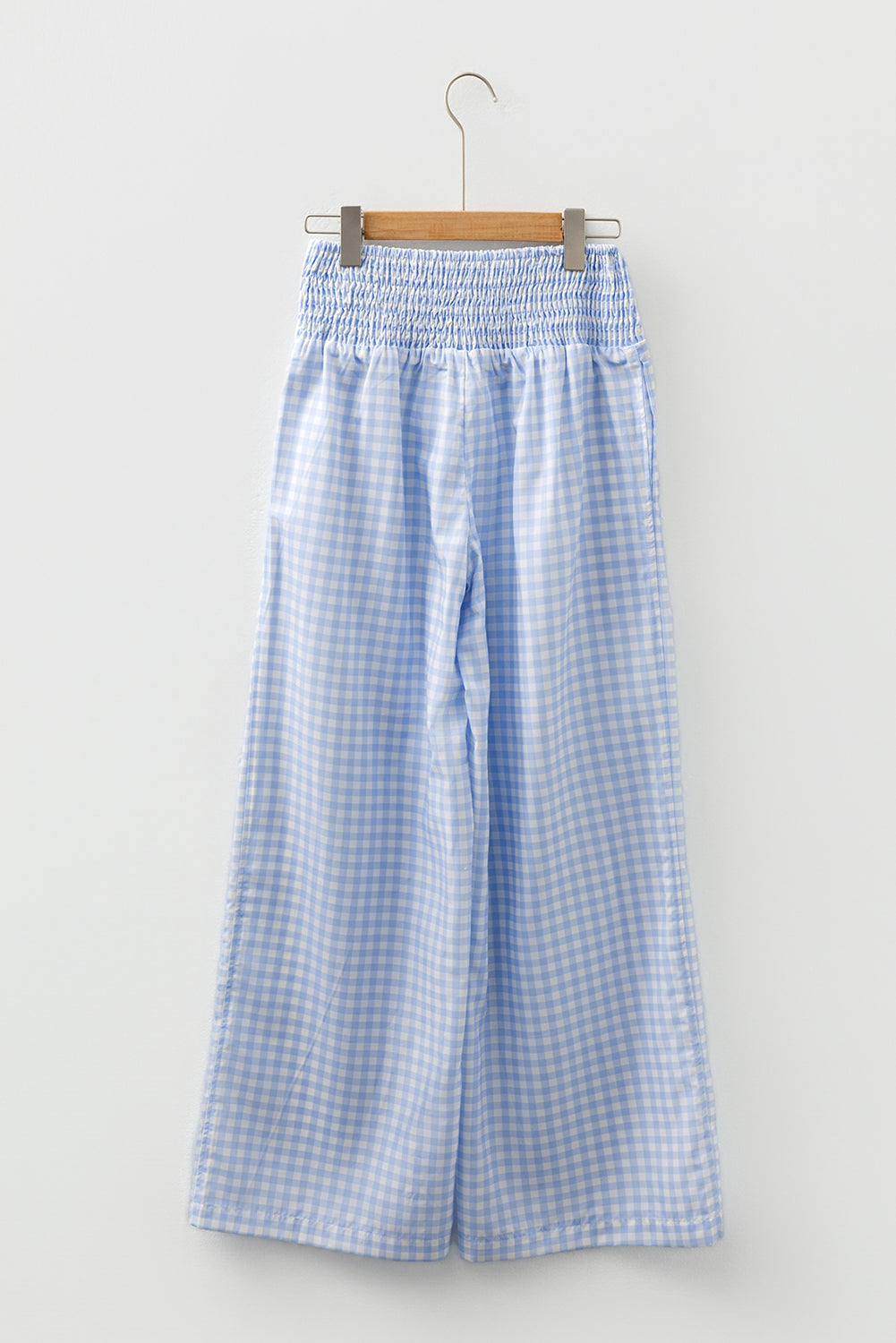 Myosotis Gingham Smocked High Waist Loose Pants a4d358de0f09160d