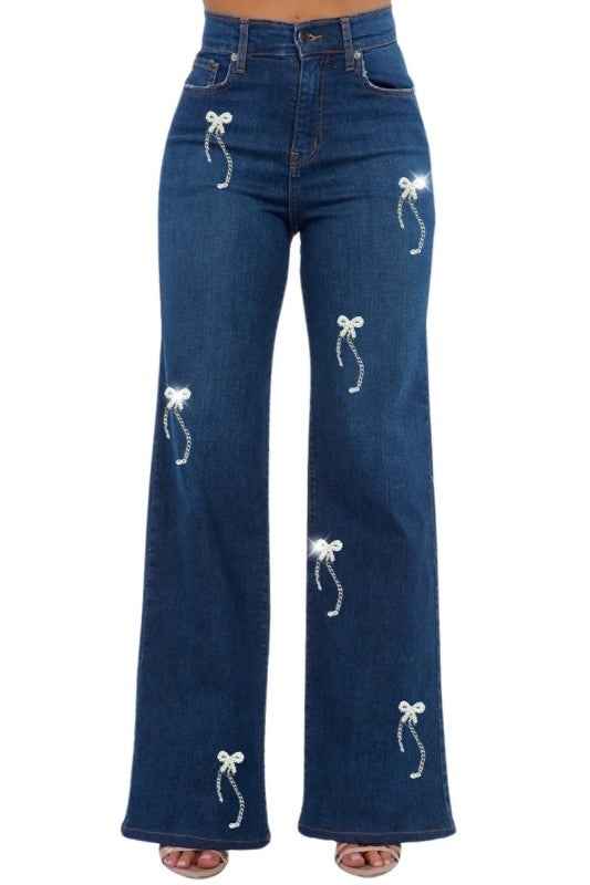 Wide Leg Jean with charms dark wash a677ce16-3bae-4342-bc8a-54ba91ba1267