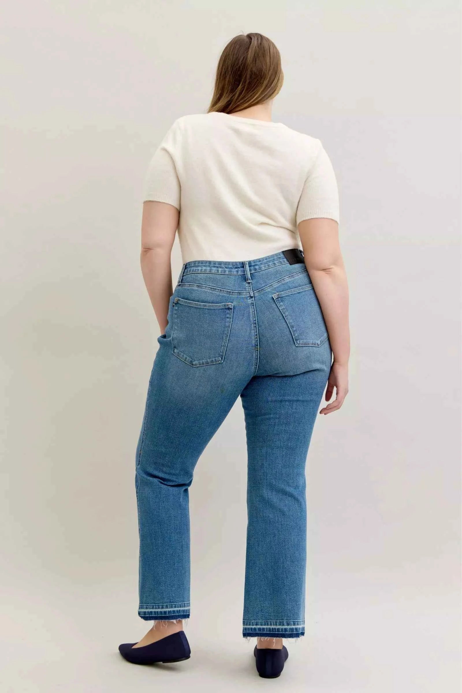 Judy Blue Full Size Mid Rise Slim Bootcut Tummy Control Release Hem Jeans Plus Size a73cb21f-e0dd-4d1d-a807-d22d93d2abd8-Max-Origin