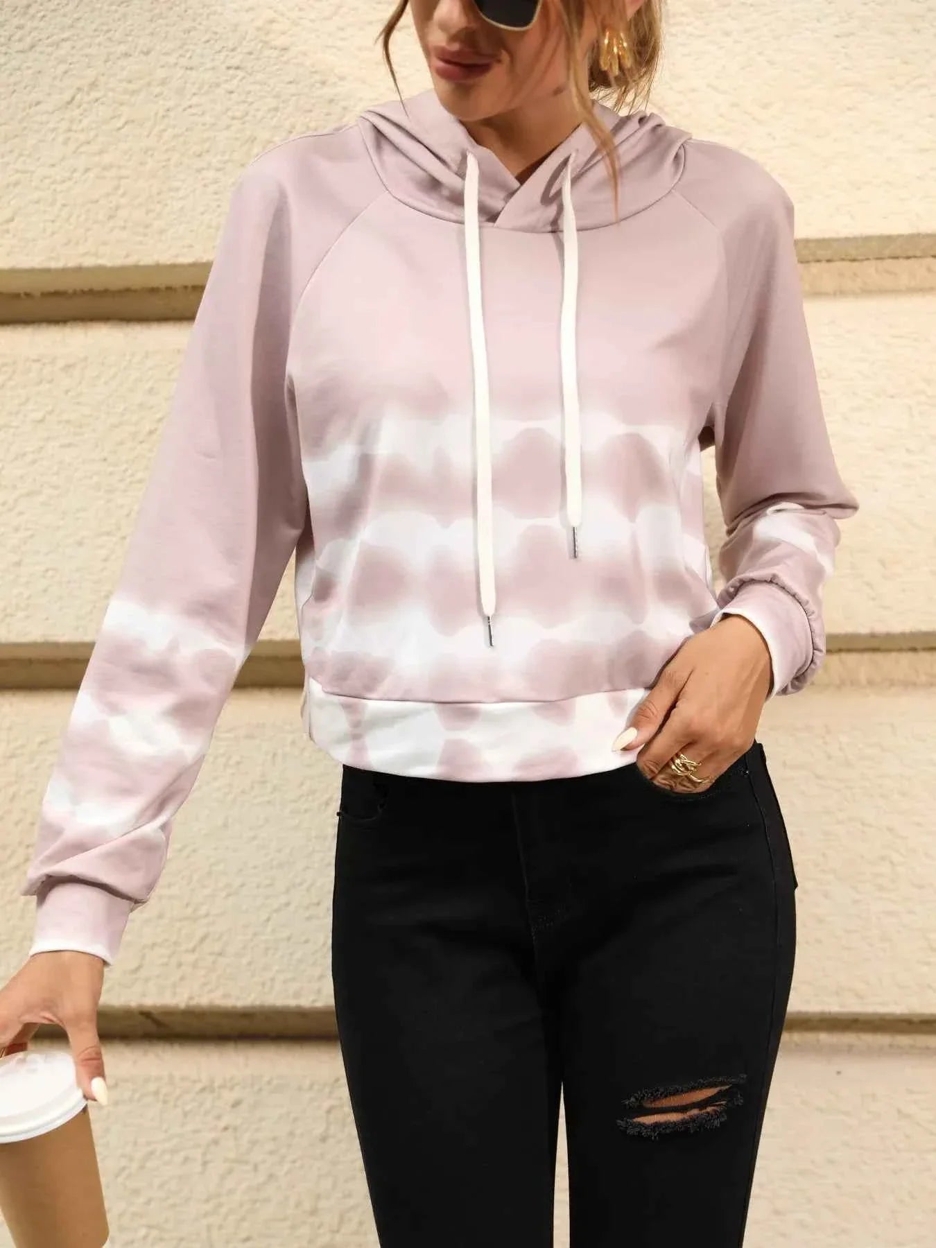 Drawstring Raglan Sleeve Hoodie Dusty Pink a8084aec-7630-4816-88c4-e0a9dfeb6a98-Max-Origin