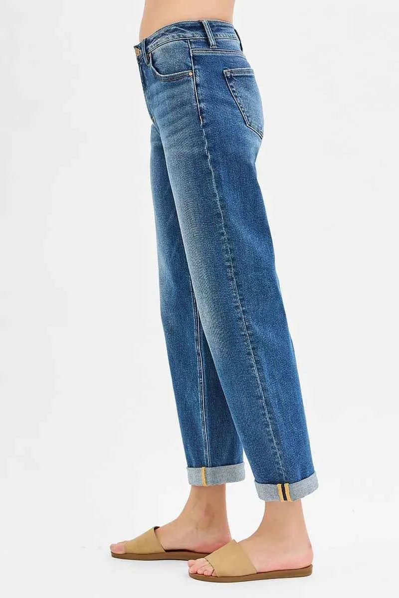 RISEN Full Size Mid Rise Boyfriend Roll Up Jeans Plus Size a83ec67a2b2a4d1088feabc57d8c26d3-Max-Origin