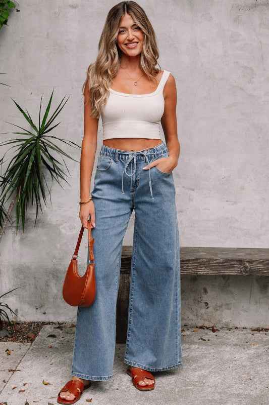Zoe Medium Wash Super Wide Leg Denim Pants a9cc94b0-5b1f-415f-8fb1-225581ff5e4c