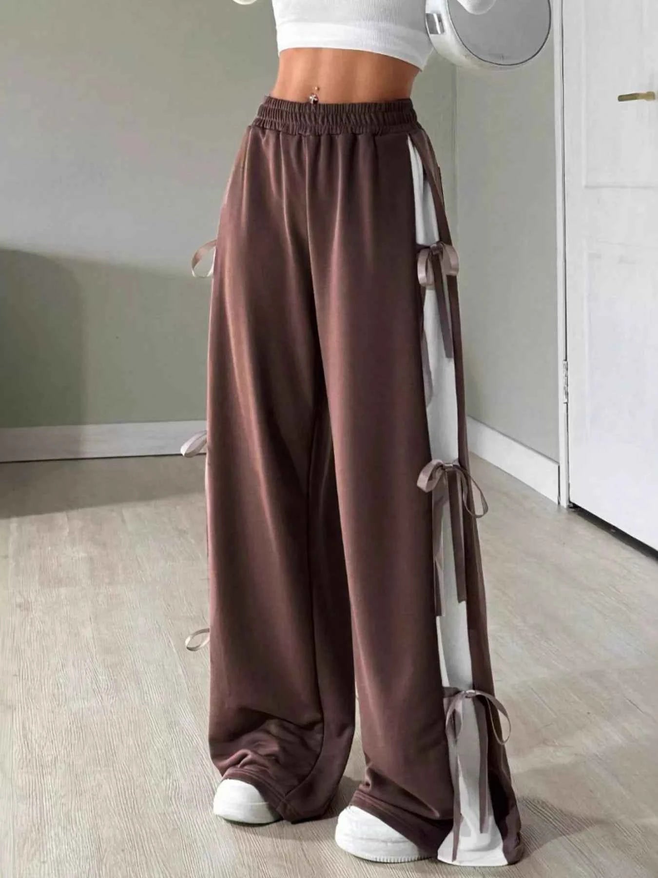Side Tie Wide Leg Pants Coffee Color a9e8f86156d24f2b9ff4d2bb47e8c528-Max-Origin